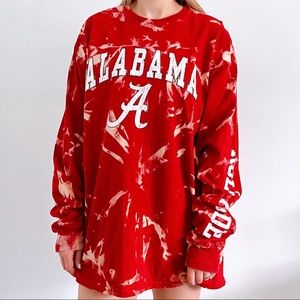 University of Alabama Bleach Dyed Long Sleeve Shirt